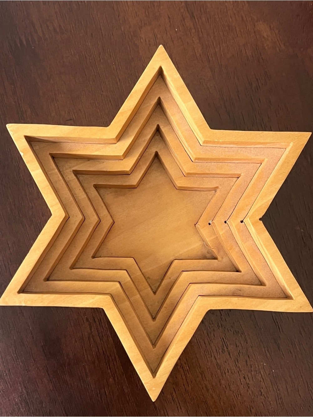 Wooden Star of David Desk Storage